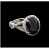 14KT White Gold 5.62 ctw Sapphire and Diamond Ring