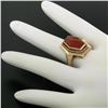 Image 7 : Vintage Russian 14kt Rose Gold Bezel Set Carnelian Hexagon Ring