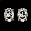 Image 1 : 2 ctw Certified VS/SI Quality Oval Diamond Stud Earrings 10k Yellow Gold - REF-478Y6X