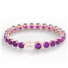 Image 3 : 46 ctw Amethyst & Micro VS/SI Diamond Bracelet 14k Rose Gold - REF-157G3W