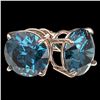 Image 3 : 4 ctw Certified Intense Blue Diamond Stud Earrings 10k Rose Gold - REF-556A3N