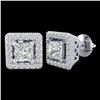 Image 2 : 2.25 ctw Princess VS/SI Diamond Micro Pave Stud Earrings 18k White Gold - REF-272W8H