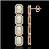 Image 2 : 12.99 ctw Opal & Diamond Micro Pave Halo Earrings 10k Rose Gold - REF-236R4K