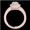 Image 2 : 2 ctw Certified Diamond Solitaire Halo Ring 10k Rose Gold - REF-327G3W