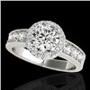 Image 1 : 2.1 ctw Certified Diamond Solitaire Halo Ring 10k White Gold - REF-259M3G