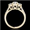 Image 2 : 3.25 ctw Certified Diamond 3 Stone Ring 10k Yellow Gold - REF-357X3A