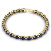 Image 3 : 15 ctw Sapphire & VS/SI Diamond Eternity Bracelet 10k Yellow Gold - REF-122A8N