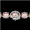 Image 1 : 67 ctw Morganite & Micro Pave Diamond Bracelet 14k White Gold - REF-981H8R