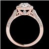 Image 2 : 1.5 ctw Certified Diamond Solitaire Halo Ring 10k Rose Gold - REF-204R5K