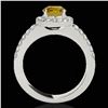 Image 2 : 1.5 ctw Certified SI/I Fancy Intense Yellow Diamond Ring 10k White Gold - REF-218N2F