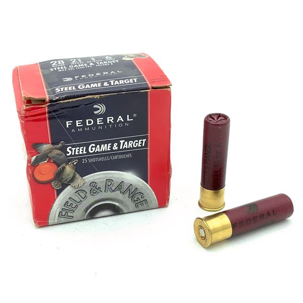 Federal Steel Game & Target 28 Ga Ammunition 25 Rnds SFRC