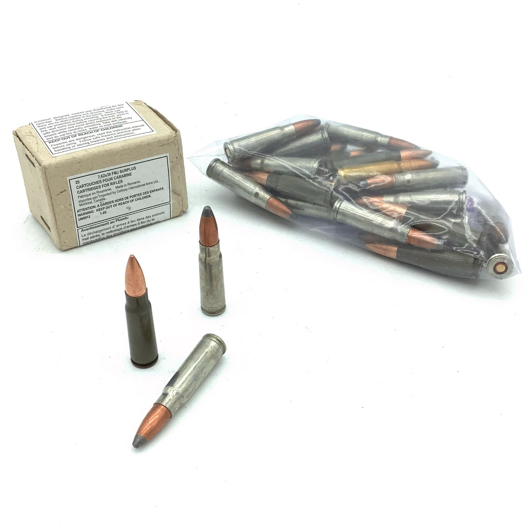 Assorted Loose 7.62 x 39 Ammunition 50 Rnds