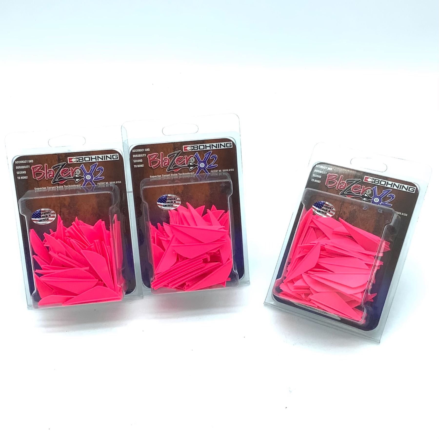 Bohning Blazer X2 Target Vanes 100 Pk Hot Pink X 3, New