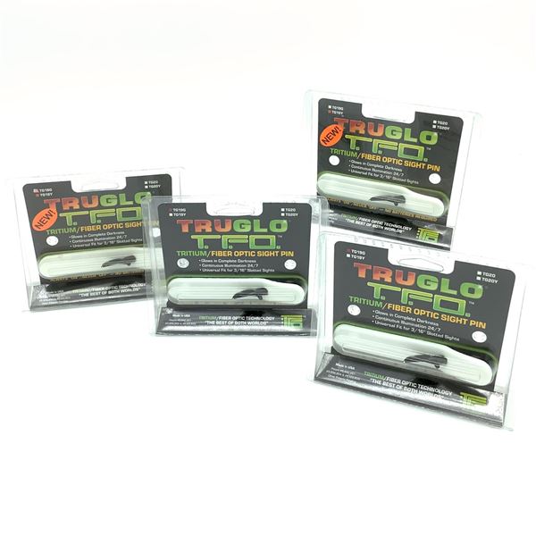 TruGlo Tritium Bow Fiber Optic Pin Sight X 4, 2 Green, 2 Yellow, New