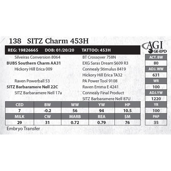 SITZ Charm 453H