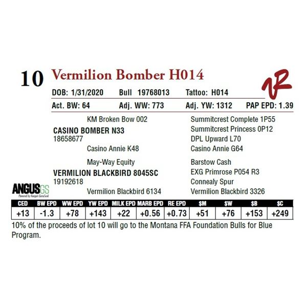 VERMILION BOMBER H014