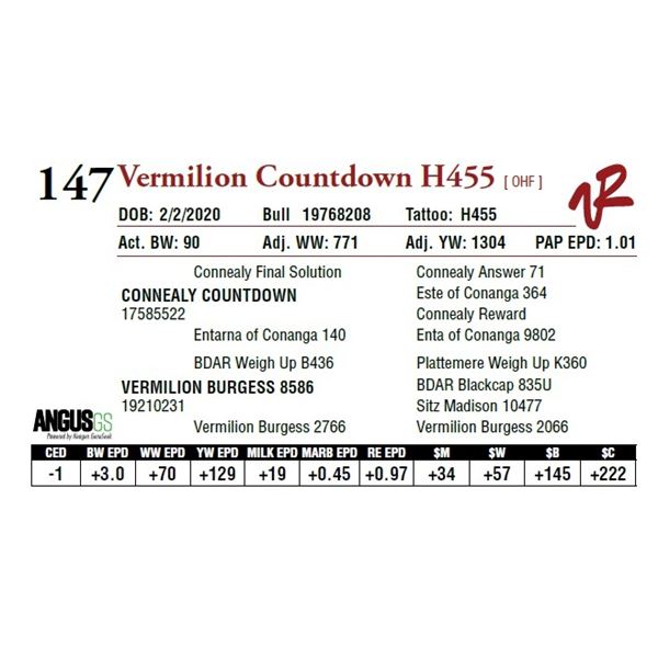 VERMILION COUNTDOWN H455