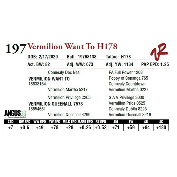 VERMILION WANT TO H178