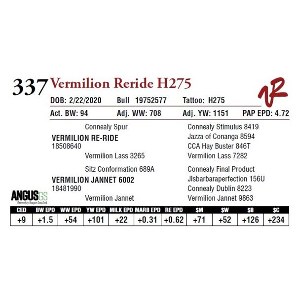 VERMILION RERIDE H275