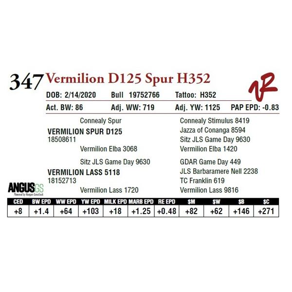 VERMILION D125 SPUR H352