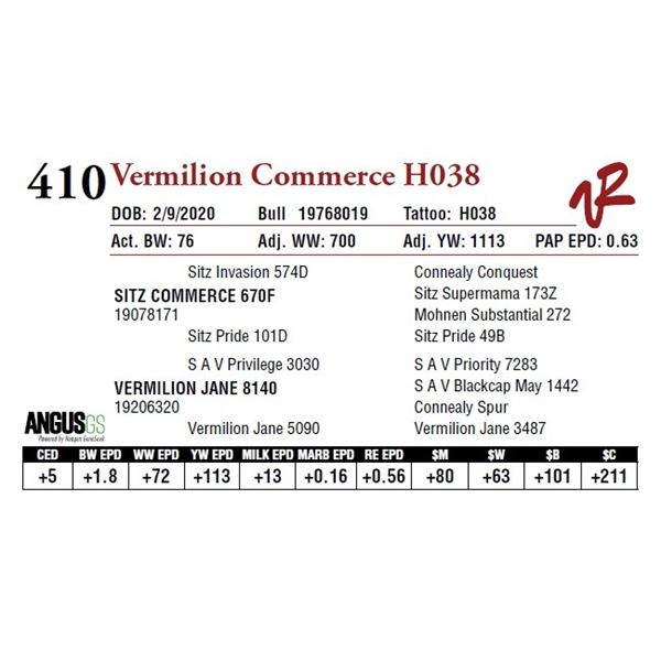 VERMILION COMMERCE H038