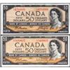 Image 1 : 1954 $50 BC-42a, VF-EF & BC-42b, EF