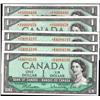 Image 1 : 1954 $1 *B/M and *C/F. Five notes, Unc
