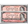 Image 1 : 1954 $2, BC-38cA, two consec *A/G, Unc