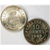 Image 2 : Newfoundland 10 Cents 1942C, 1943C, Unc