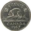 Image 2 : Canada Five Cents 1957 ICCS MS-65