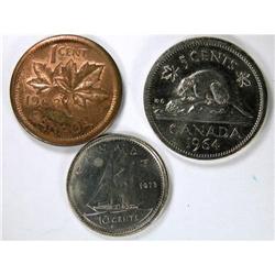 1C 1963, 5C 1964, 10C 1973 Railroad Rim