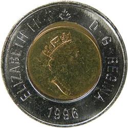 Two Dollars 1996 Off-Centre Core