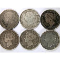 1858 90H 91 22 Lvs, 92 00 01, all Fine