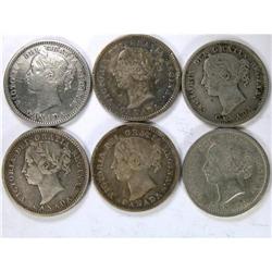 1870-1901. Seven pieces, all VF