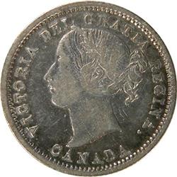 Canada Ten Cents 1870 Wide 0, F-VF