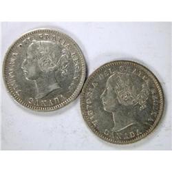 1874H and 1880H Obverse 1, both VF