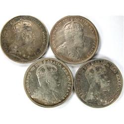 1902H, 1906, 1907 and 1909, all VF