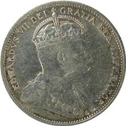 Twenty-Five Cents 1906 Large Crown, EF