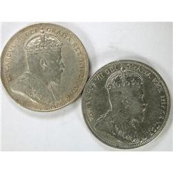 Twenty-Five Cents 1909 & 1910, both VF