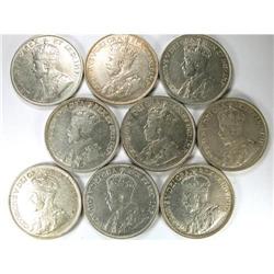 1911-1936. Nine pieces, VF and better