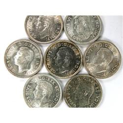 1937 38 41 42 43 44 47ML, all AU & Unc