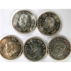1940, 1943, 1944, 1945 & 1946, all Unc