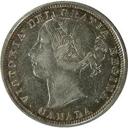 Canada Twenty Cents 1858 VF, Cleaned