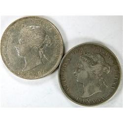 1870 Obverse 1 and 1881H, both F-VF