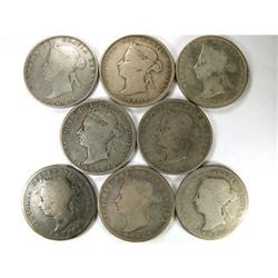1870-1890, Eight pieces Good and VG