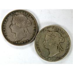 1872H Obv 2, 1886 SBE Obv 4, both VF-EF