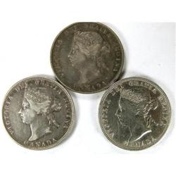 1872H Obverse 2, 1874H and 1899, all VF