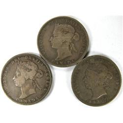 1874H, 1882H & 1886 SBE Obv 5, all Fine