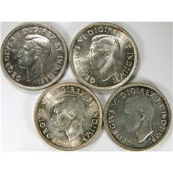 1937, 1941, 1942, 1943, all Choice Unc