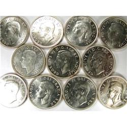 1940-1952. Eleven pieces, all Unc